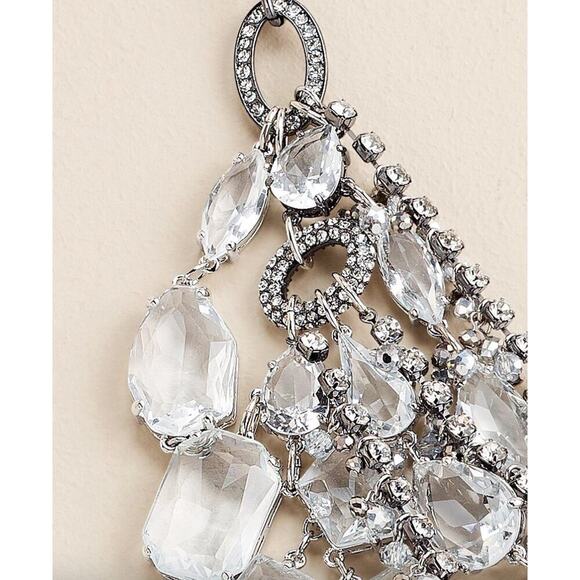 NEW $269 Chico's Chunky Silver Rhinestone Chain Statement Necklace - Picture 3 of 5